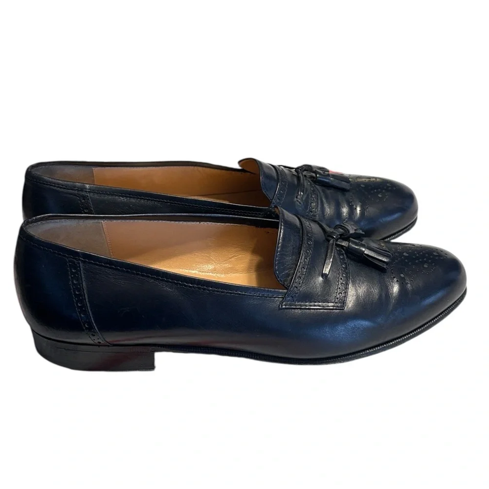 Salvatore Ferragamo Tassel Loafers Size 11.5D Black Leather